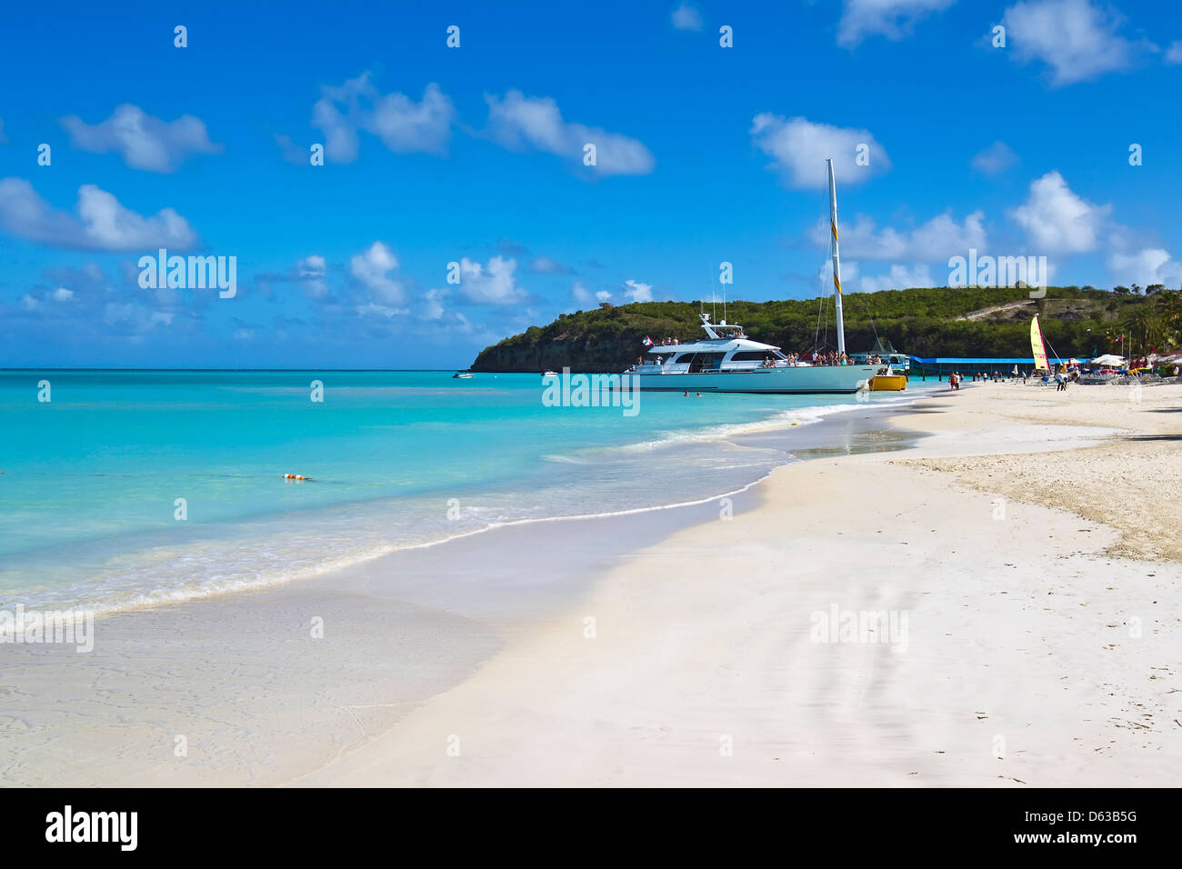 Dickinson bay and Sandals Grand Antigua Hotel, Antigua, Caribbean, West Indies Stock Photo