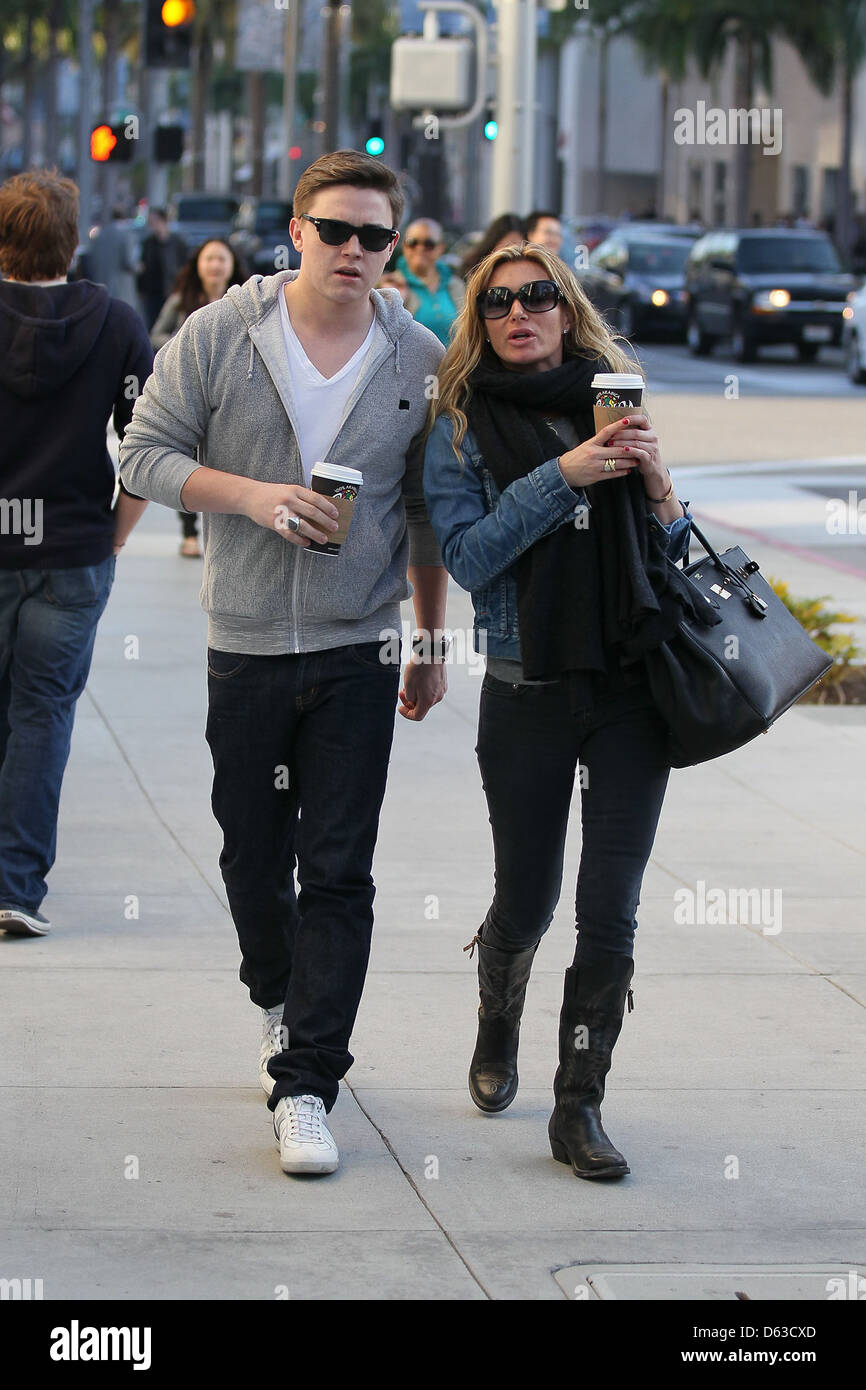 Jesse McCartney and his girlfriend Eden Sassoon Christmas shop on Rodeo Drive in Beverly Hills Los Angeles, California - Stock Photo