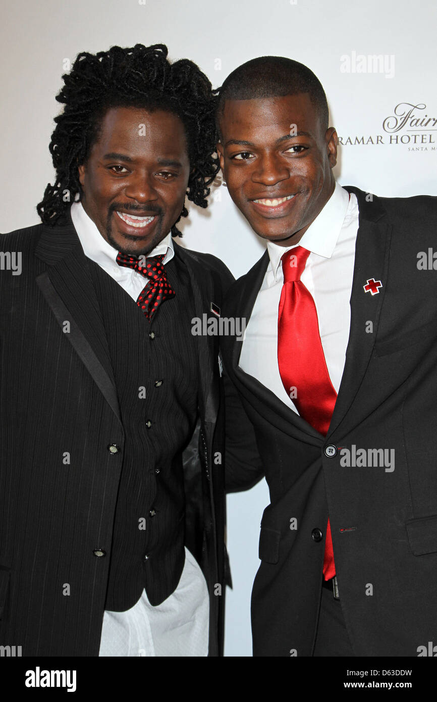 Dr. Gabe Crenshaw and Cedric Sanders The American Red Cross Santa Monica Chapter’s Annual Red Tie Affair held at the Fairmont Stock Photo