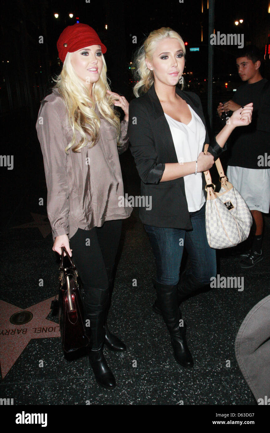 Kristina and Karissa Shannon outside Katsuya restaurant Los Angeles, California - 20.12.11 Stock Photo