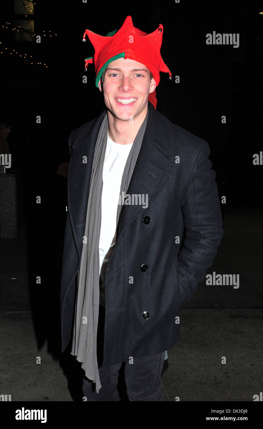 Hunter Parrish arrives at Circle in the Square Theatre to perform in
