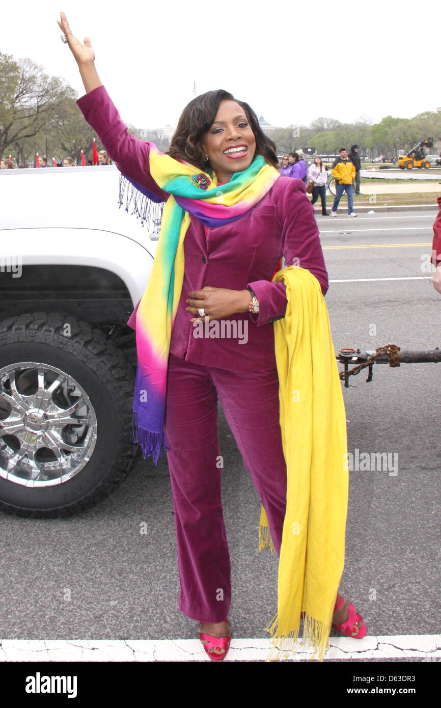 Sheryl Lee Ralph, one of the performers in 2011 Cherry Blossom Parade, is seen at the National Mall on Constitution Avenue Stock Photo
