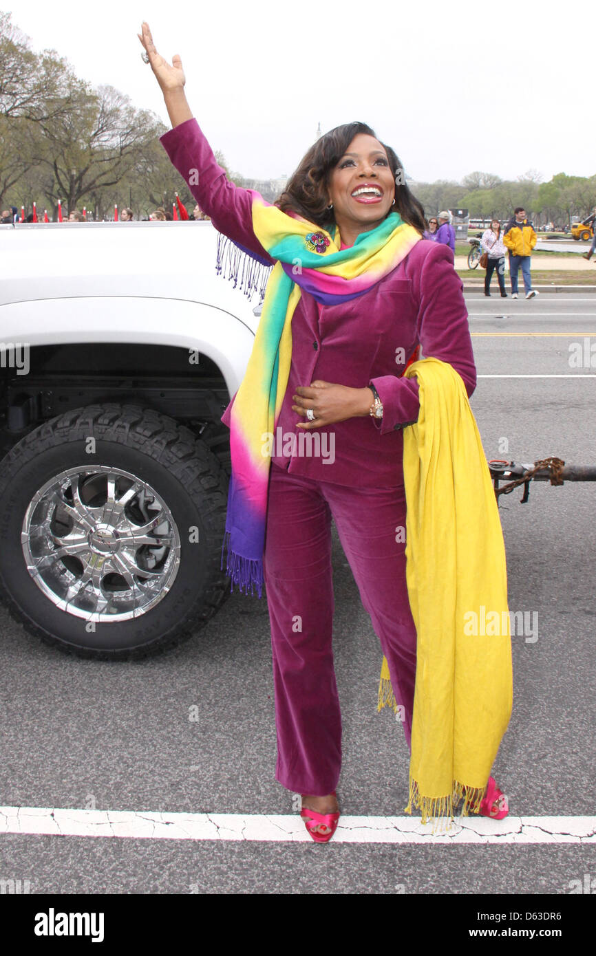 Sheryl Lee Ralph, one of the performers in 2011 Cherry Blossom Parade, is seen at the National Mall on Constitution Avenue Stock Photo