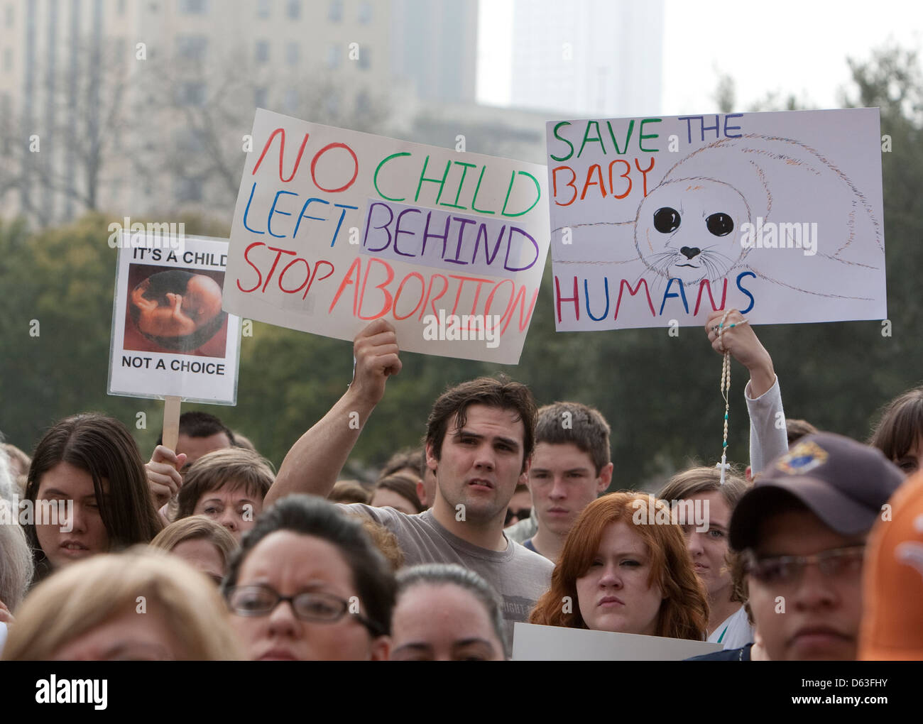 Anti-abortion, pro-life citizens and clergy attend rally at the Texas Capitol in Austin, Texas Stock Photo
