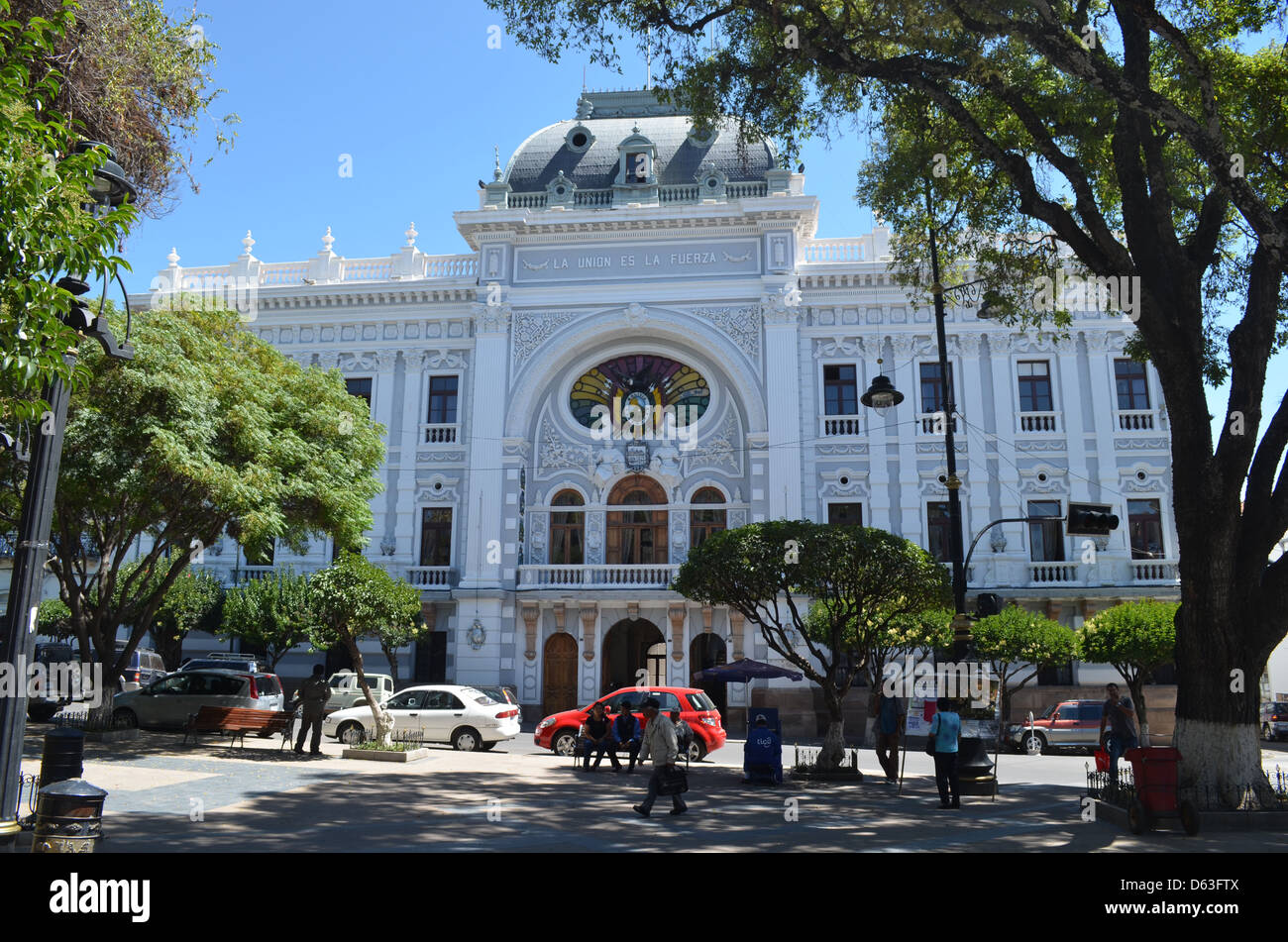 National Congress building in Sucre, Bolivia Stock Photo