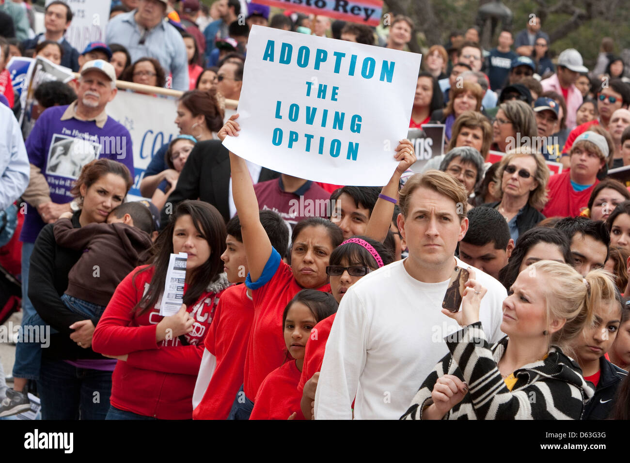 Anti-abortion, pro-life citizens and clergy attend rally at the Texas Capitol in Austin, Texas Stock Photo