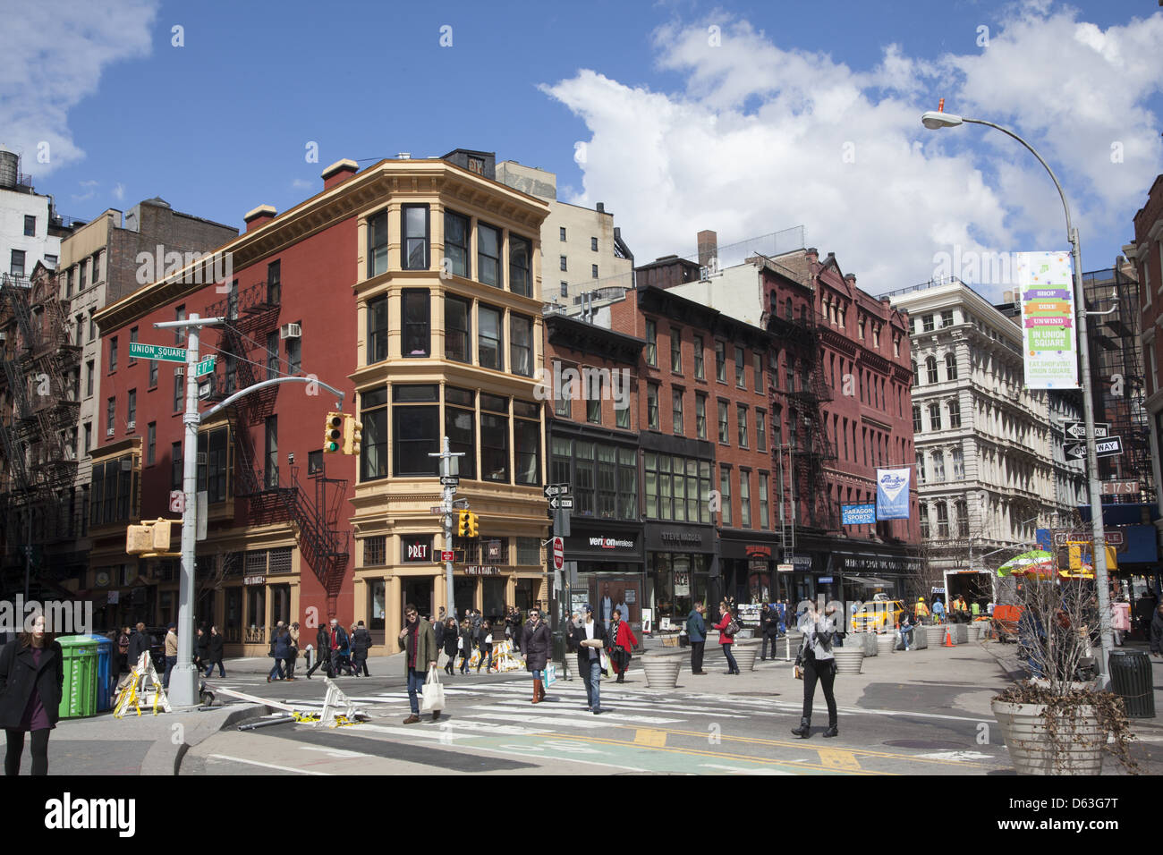 Looking up Broadway from Union Square at the corner of Broadway & E