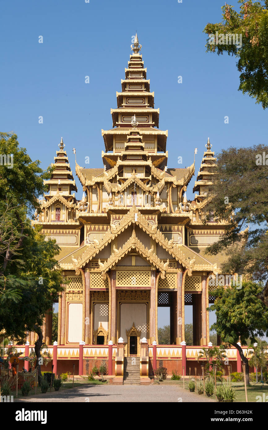 Great Audience Hall (Pyinsapathada) replica, Bagan Golden Palace, Bagan, Myanmar, (Burma) Stock Photo