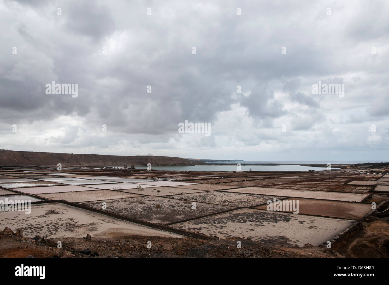 the salt of Lanzarote which collects sea salt Stock Photo