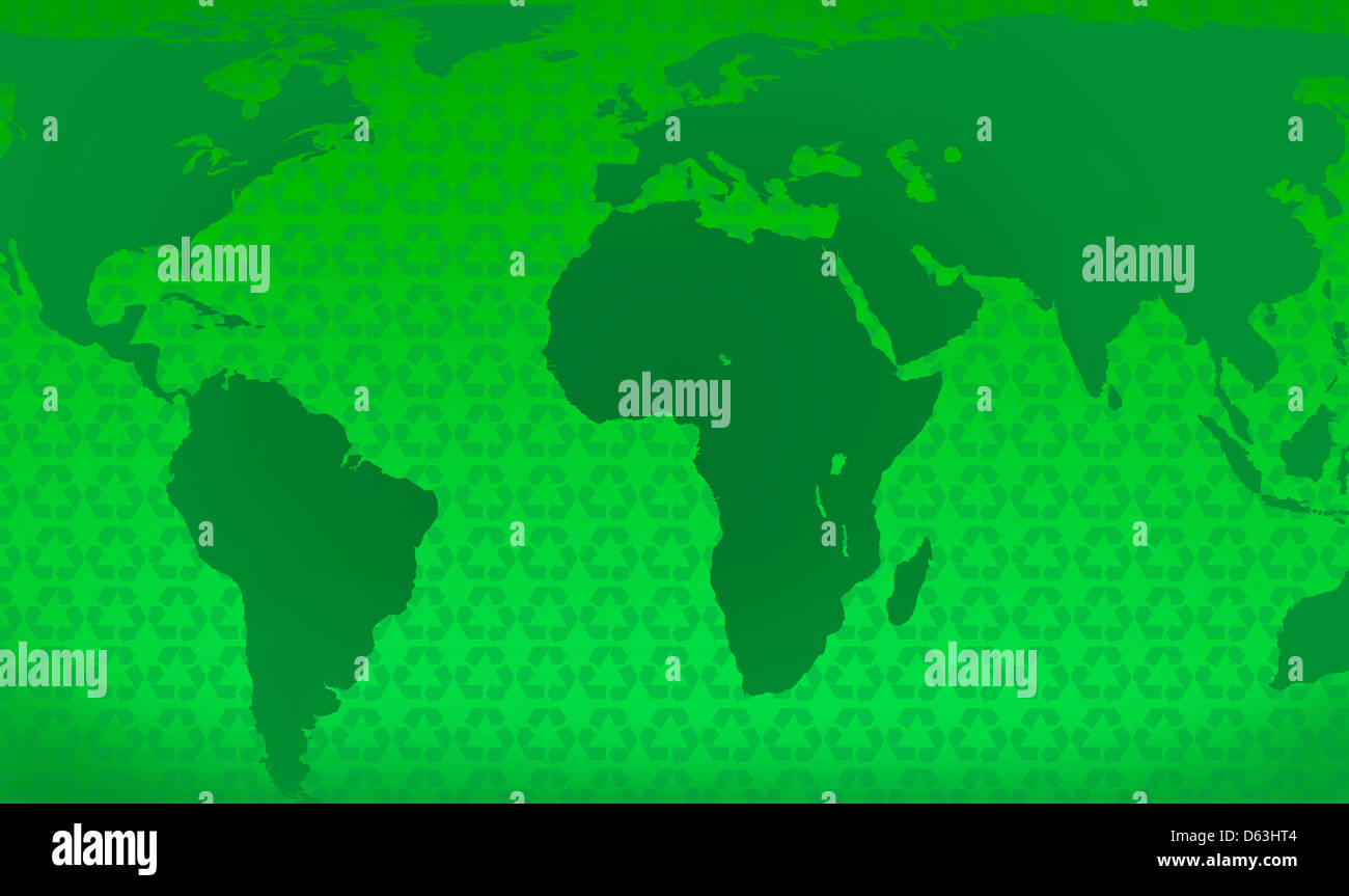 Digital image of planet Earth and recycling symbols Stock Photo - Alamy
