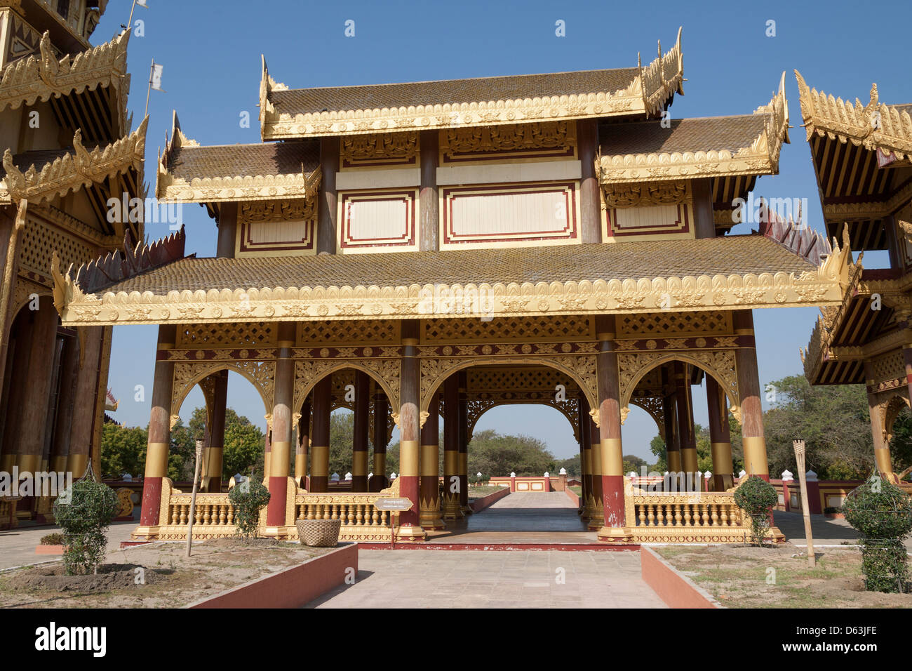Thihathana Hall replica, Bagan Golden Palace, Bagan, Myanmar, (Burma) Stock Photo