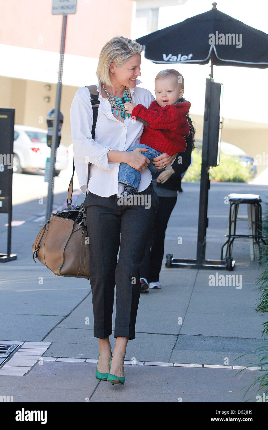 Ali Larter takes her son Theodore to the Doctor in Brentwood Los