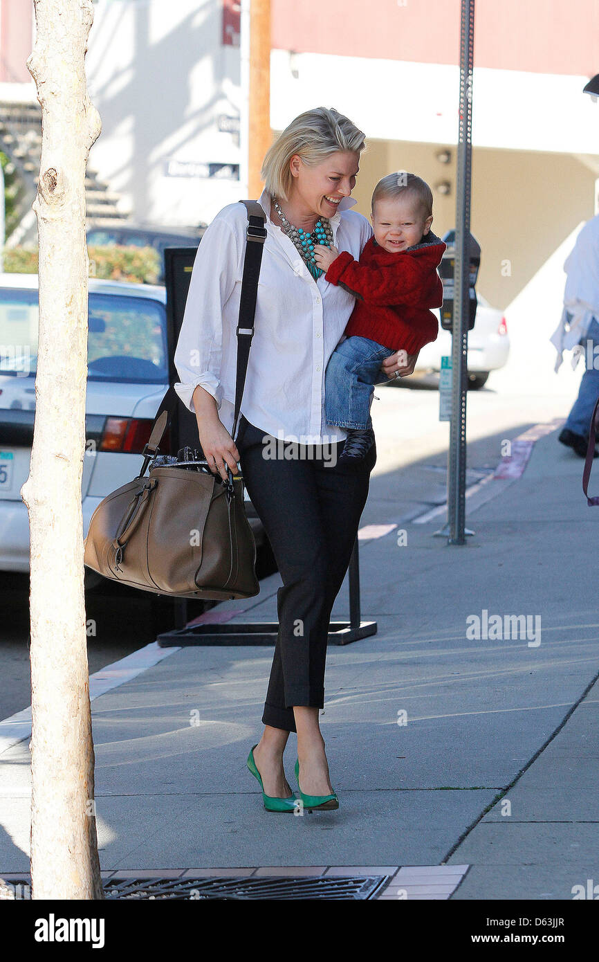 Ali Larter takes her son Theodore to the Doctor in Brentwood Los