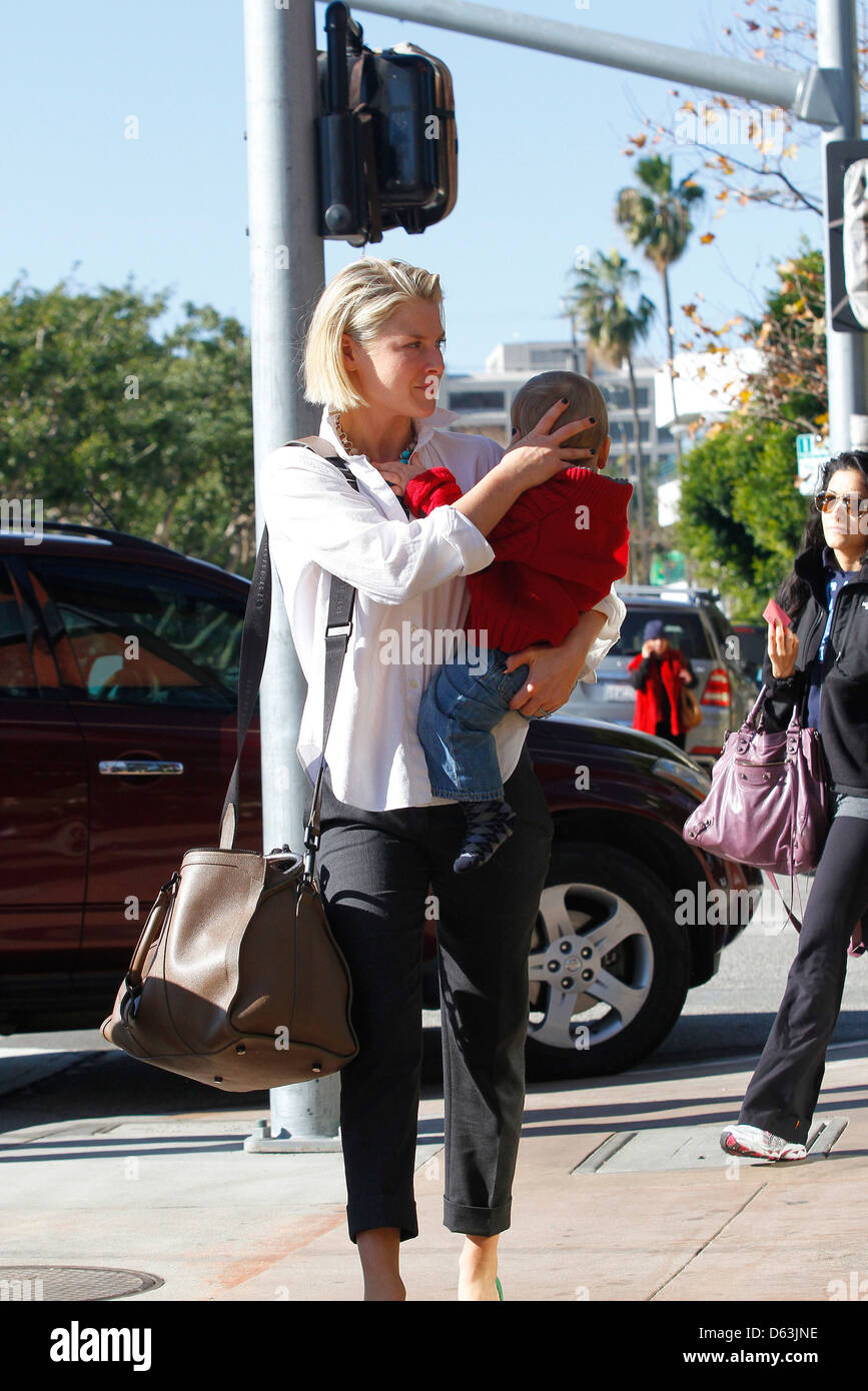 Ali Larter takes her son Theodore to the Doctor in Brentwood Los