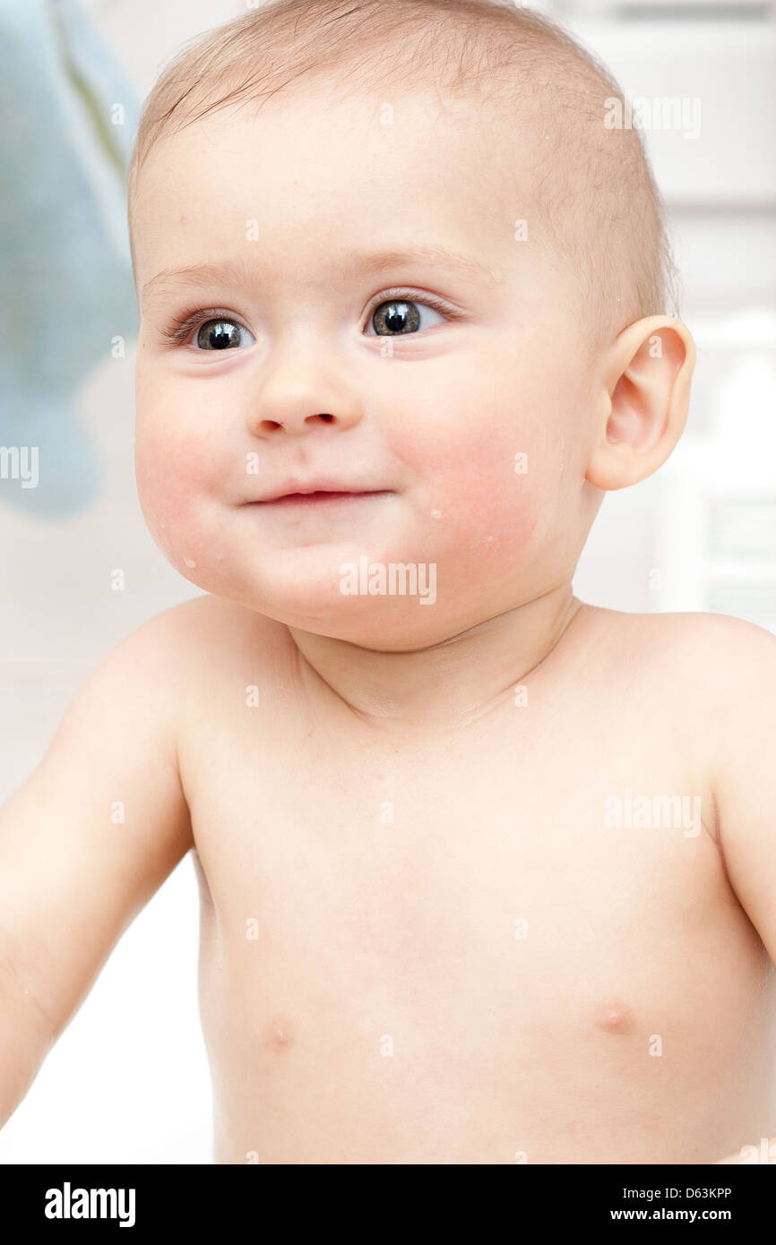 Beautiful baby boy with happy smile Stock Photo - Alamy