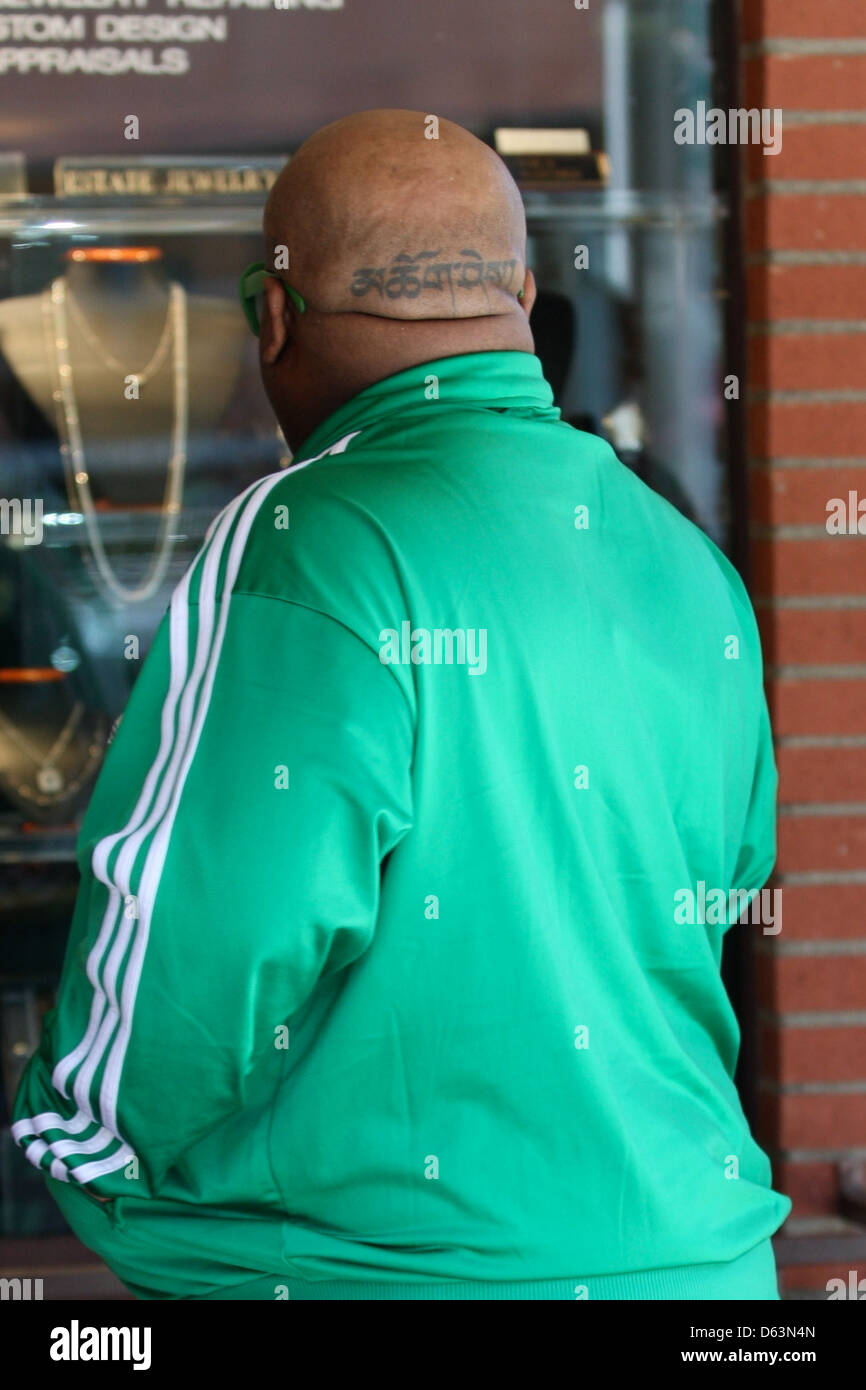 Cee Lo Green's head tattoo Cee Lo Green leaving a medical centre in Beverly Hills wearing a