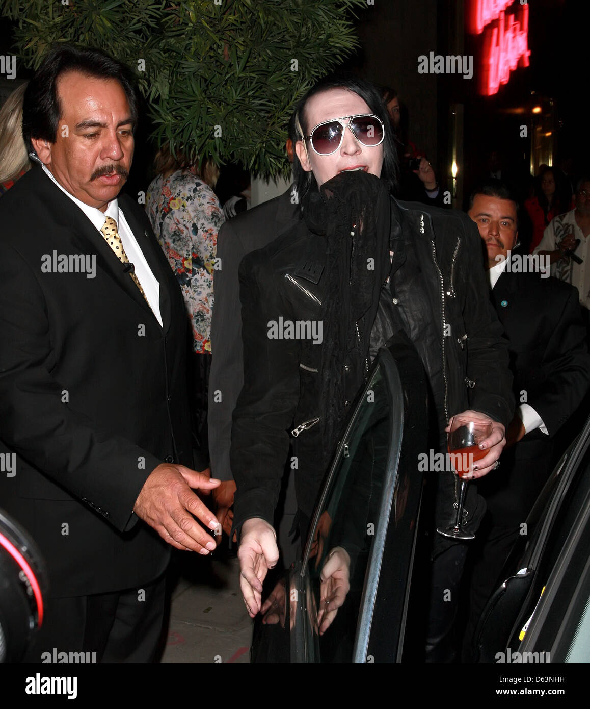 Marilyn Manson Leaving The Vivienne Westwood Store Opening Party Carrying A Beverage In A Wine Glass Los Angeles California Stock Photo Alamy