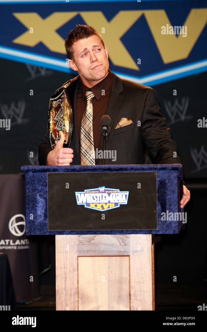 Michael Mizanin aka The Miz attends a press conference with WWE