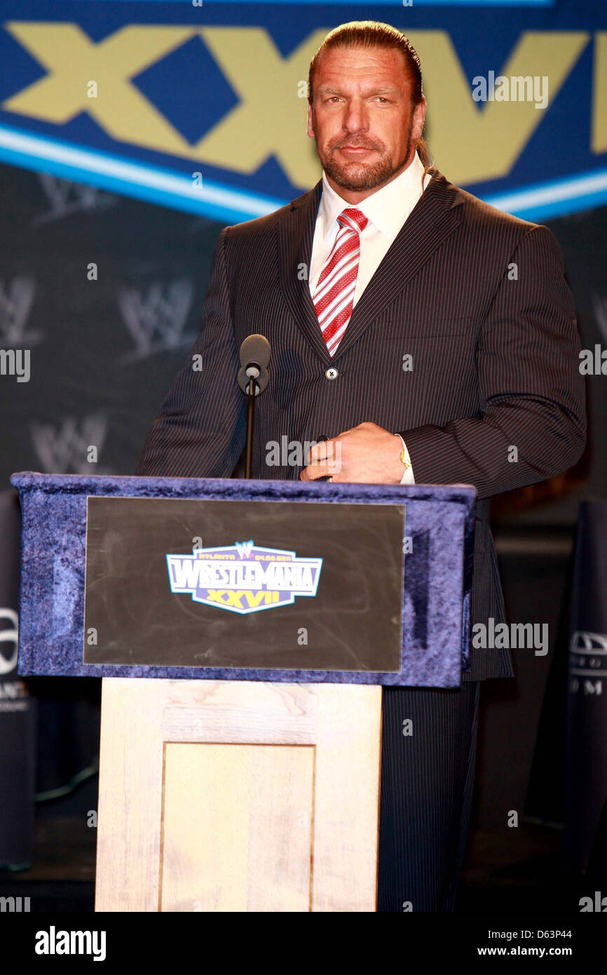 Paul Michael Levesque aka Triple H attends a press conference with WWE ...