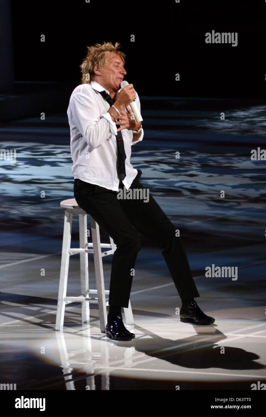 Rod Stewart performing live on his 'Heart and Soul' tour at Madison Square Garden New York City