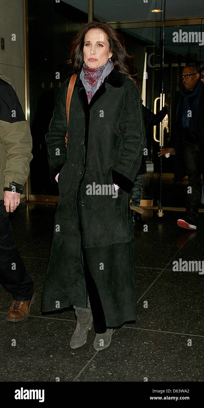 Andie MacDowell at NBC's 'Today Show' New York City, USA – 25.03.11