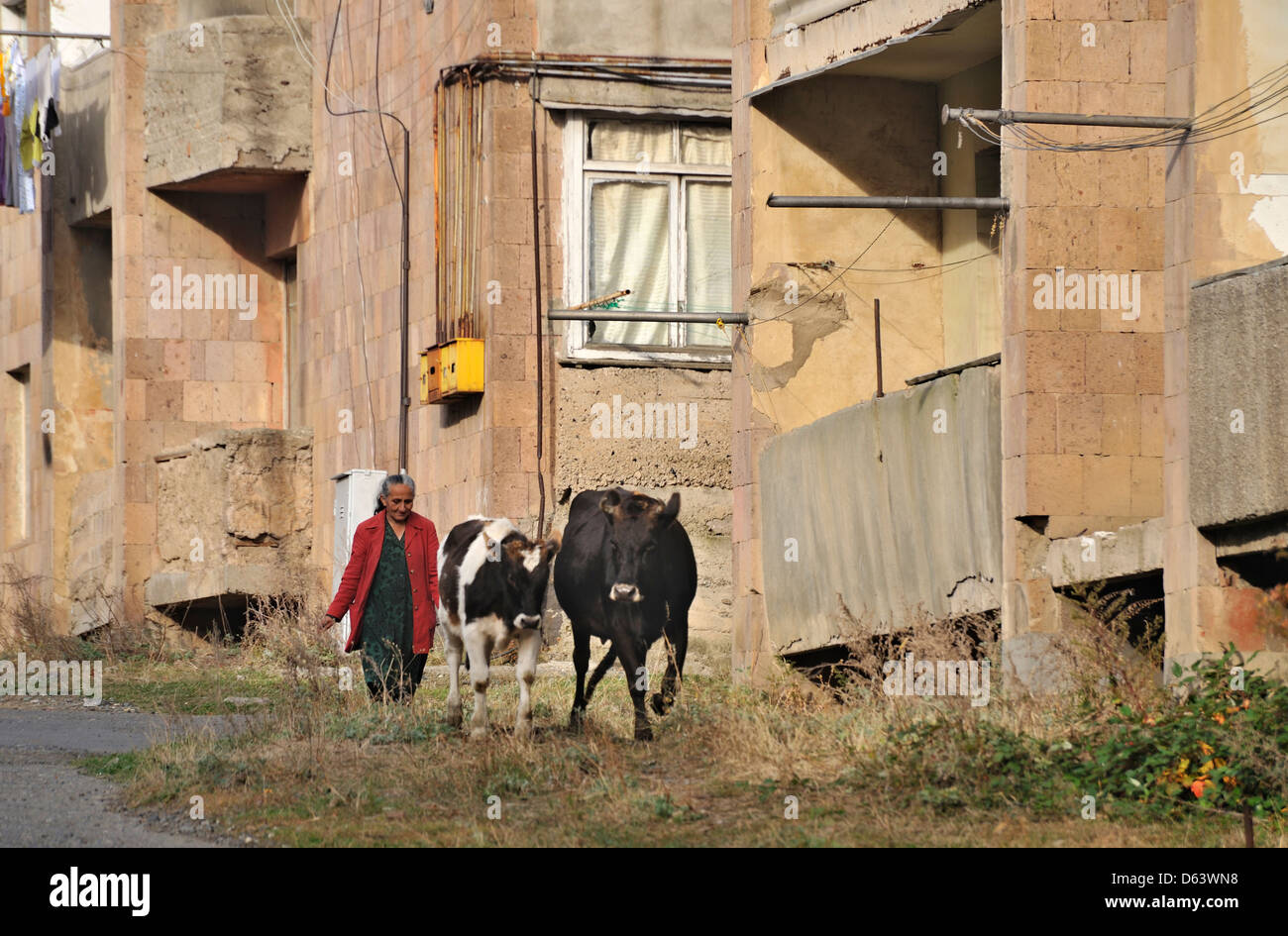 Blocks of flats, Sadahart, Armenia Stock Photo Alamy