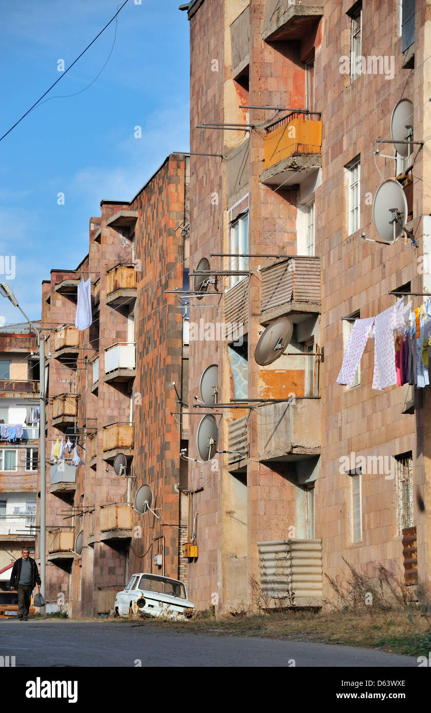 Blocks of flats, Sadahart, Armenia Stock Photo Alamy