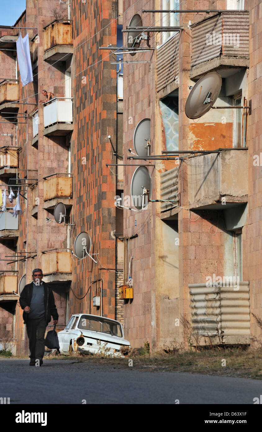 Blocks of flats, Sadahart, Armenia Stock Photo Alamy