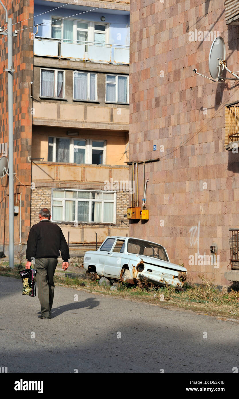 Blocks of flats, Sadahart, Armenia Stock Photo Alamy