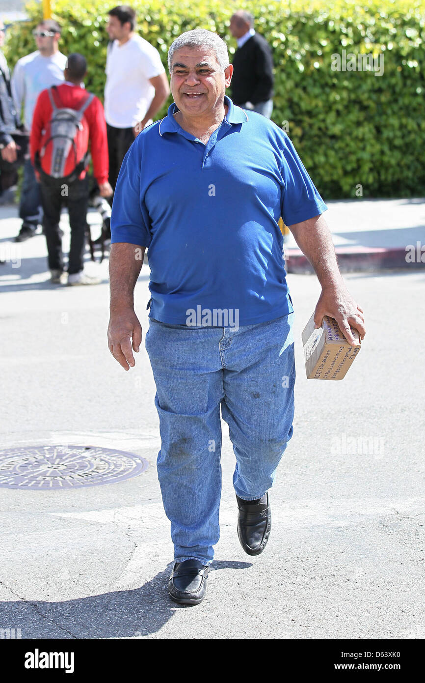 Yehia Mohamed aka YaYa character from 'Jimmy Kimmel Live!' waiting outside Il Pastaio in Beverly Hills to meet Jennifer Love Stock Photo