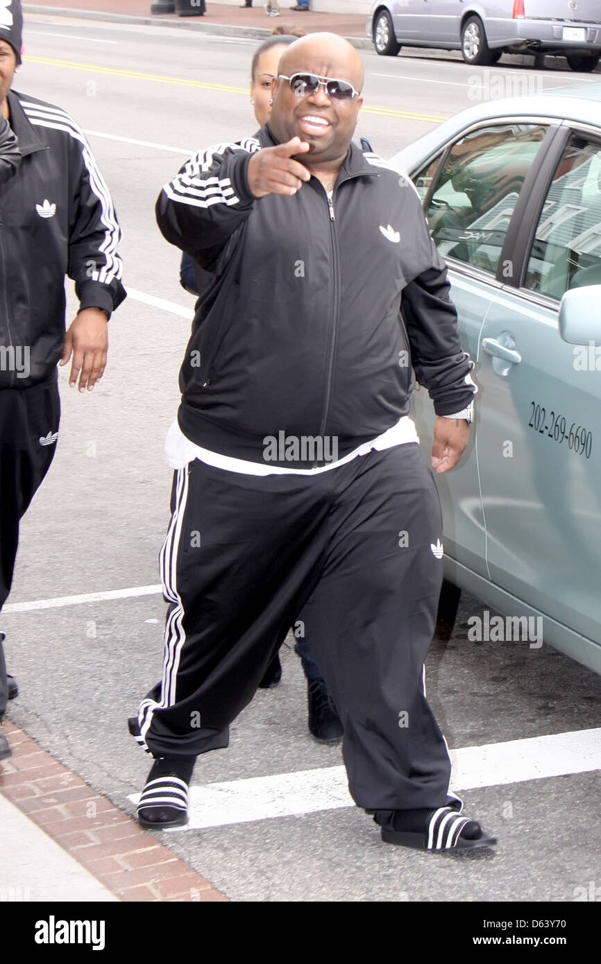 Cee Lo Green wearing an Adidas tracksuit while out shopping with friends in  Georgetown. Green is in town to perform at 'All Stock Photo - Alamy