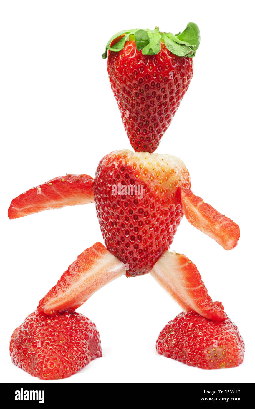 From strawberries a composite human figure Stock Photo