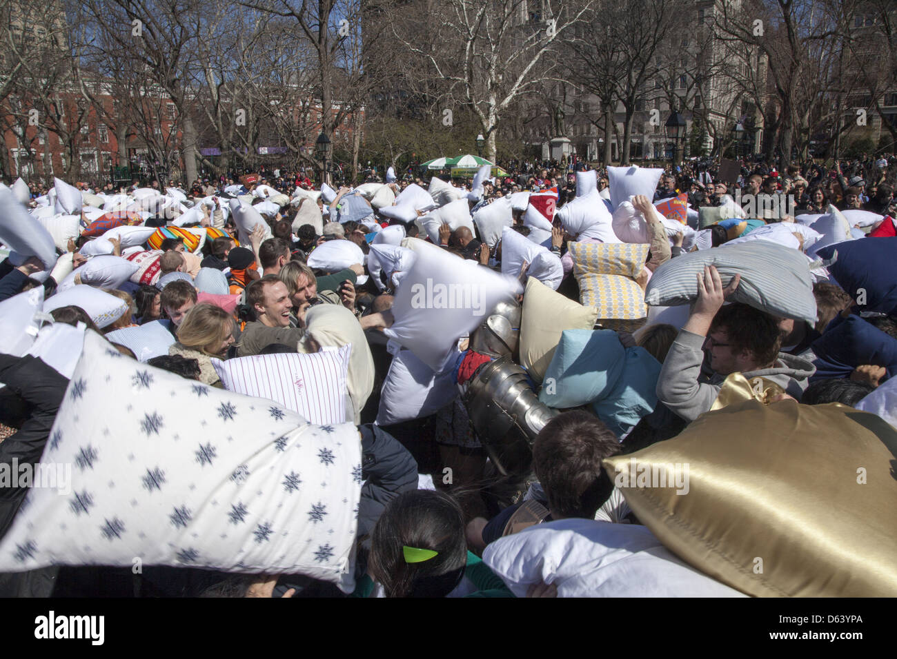 New York Univ. students and others come out for International Pillow
