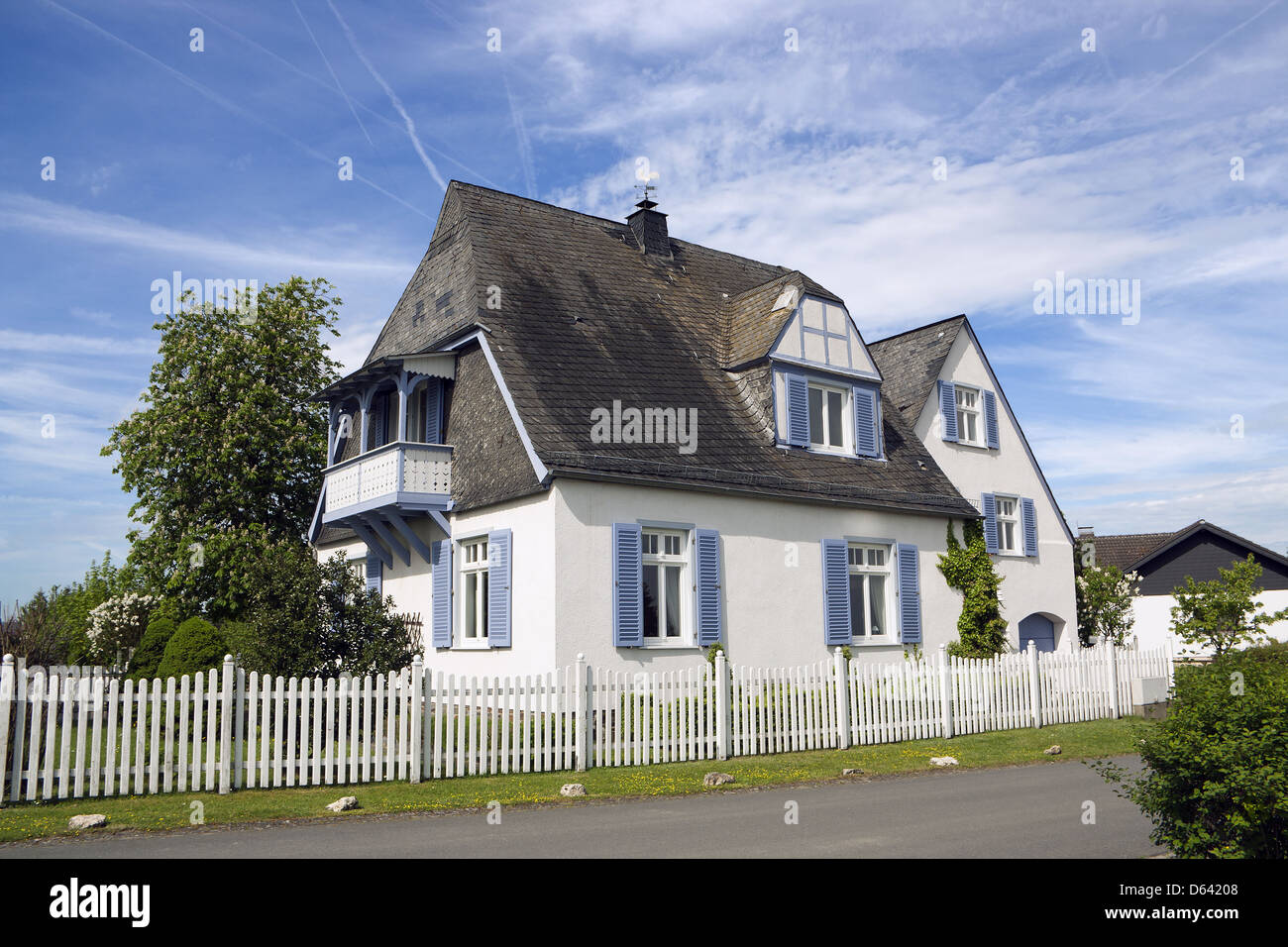 house with thatched roof Stock Photo