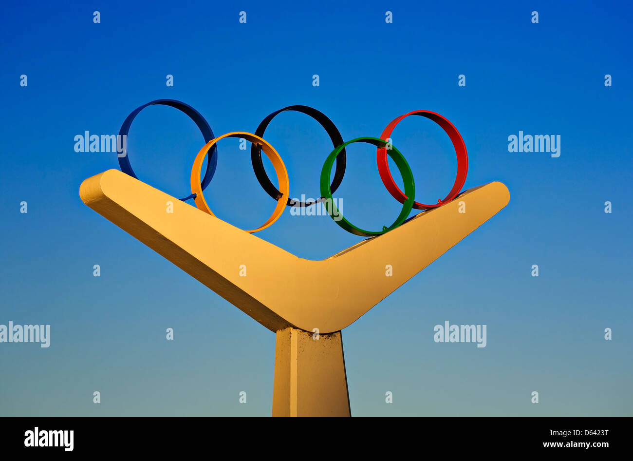 Ballarat Australia / The Olympic Rings monument at Lake Wendouree in