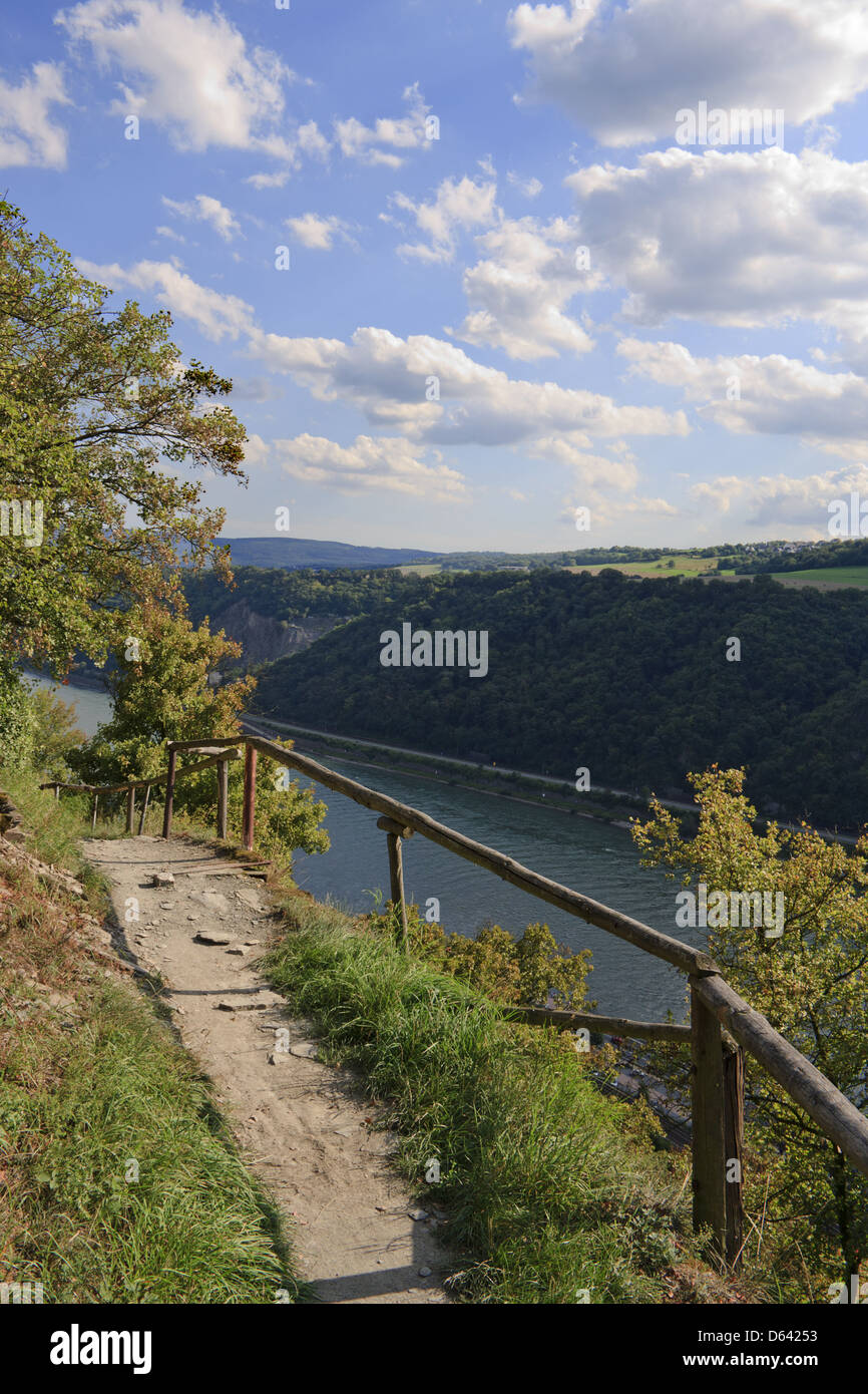 hike path Rhine neer Kaub Stock Photo