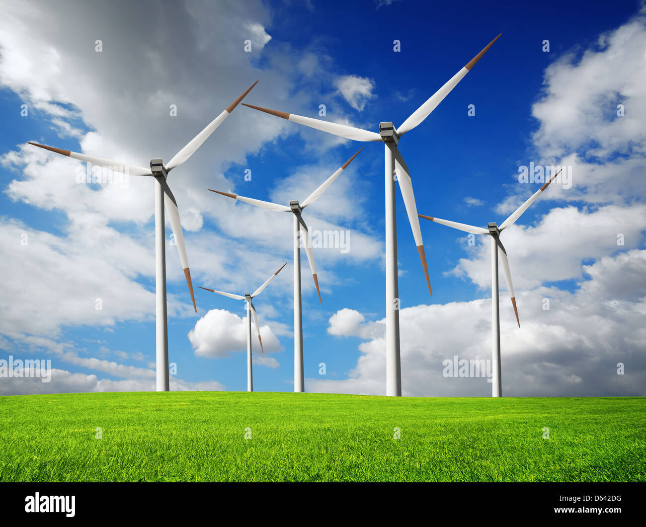 Wind turbines farm Stock Photo - Alamy