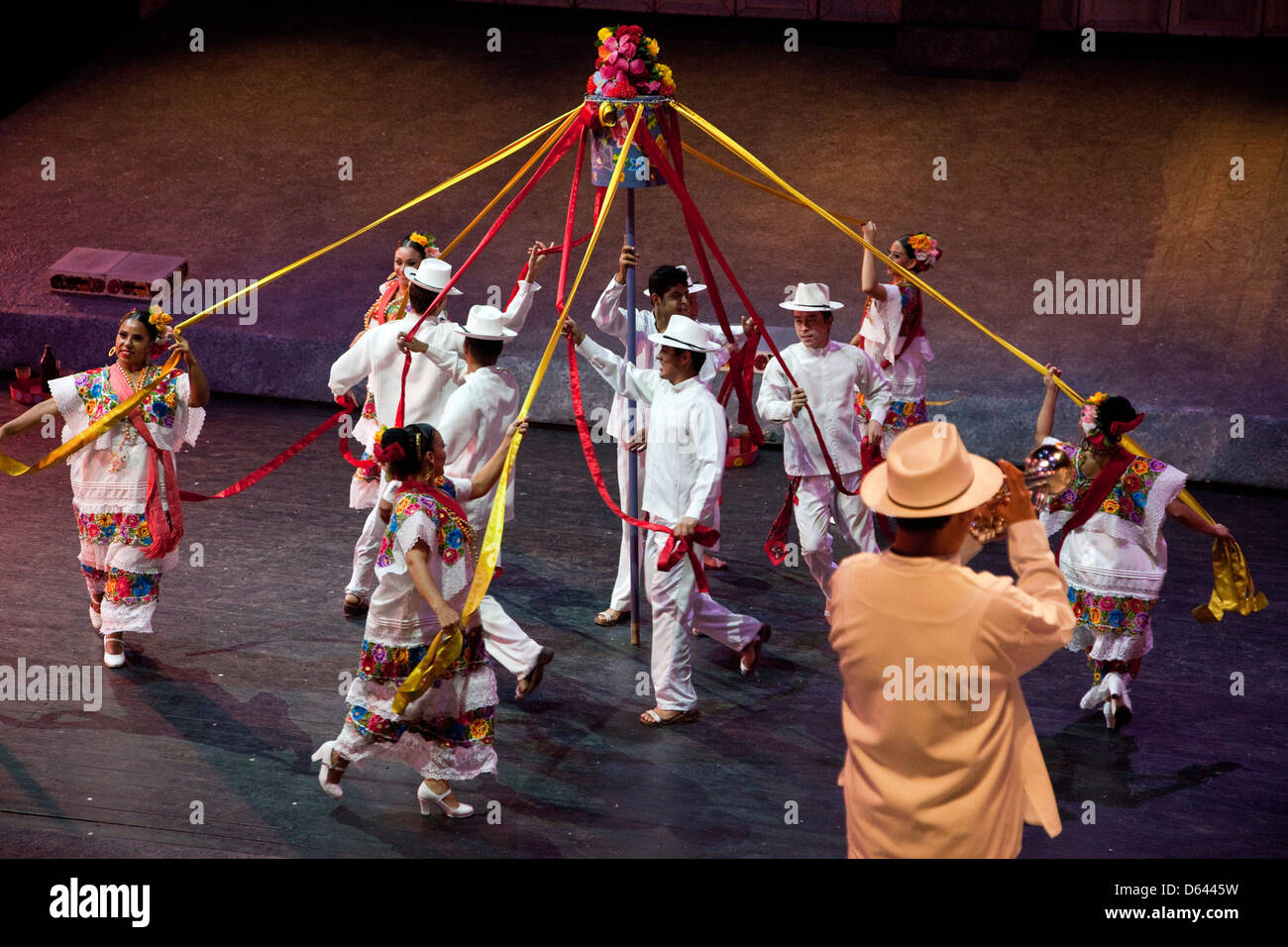 Dancers Perform "the Ribbon Dance", at "Mexico Espectacular", Xcaret