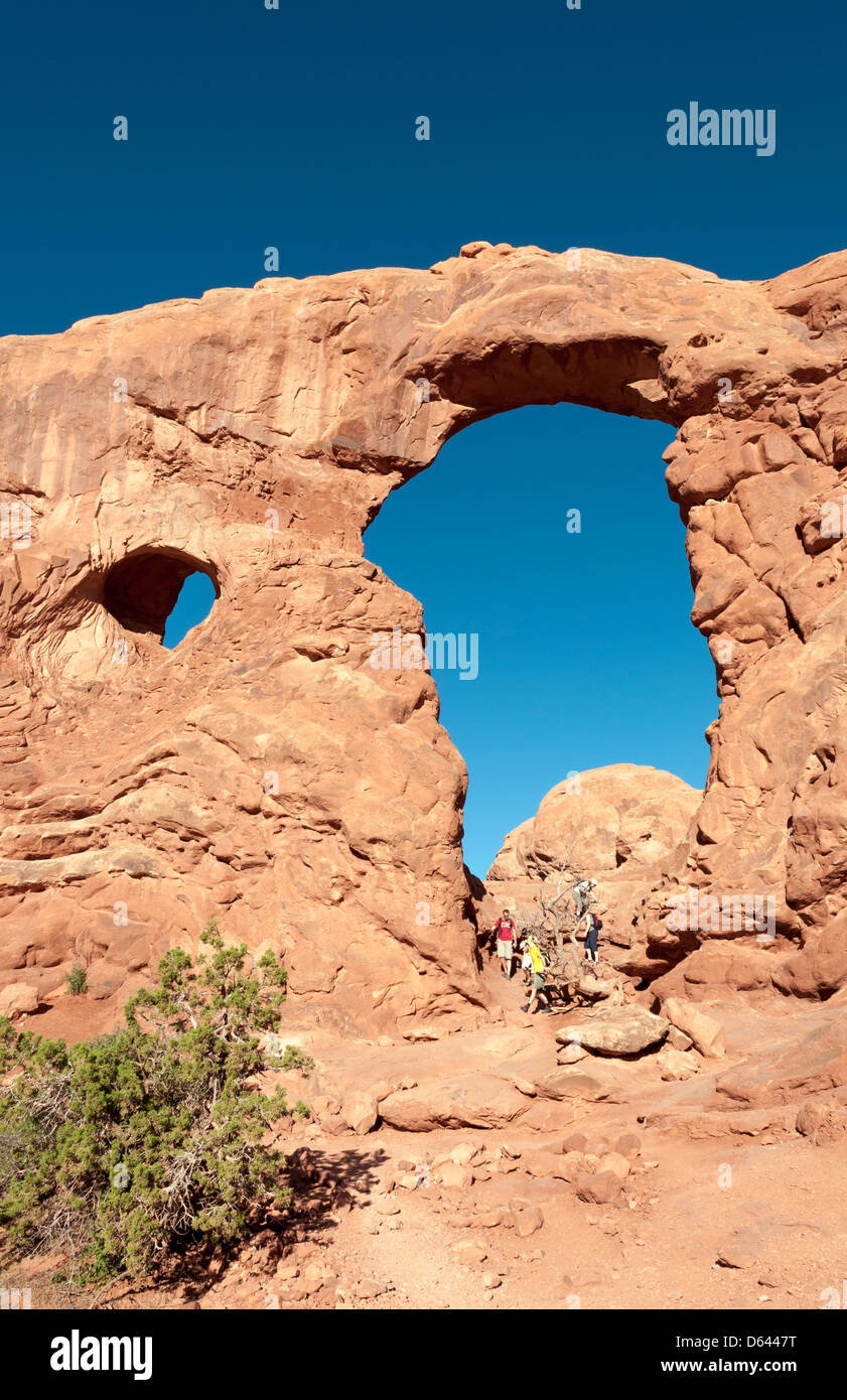 Utah, Arches National Park, Windows Trail, Turret Arch Stock Photo