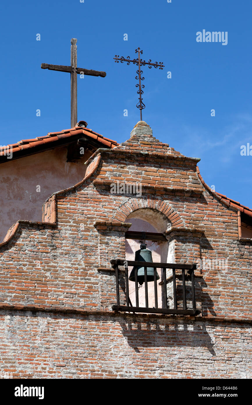 Campanario at Mission San Antonio de Padua along the El Camino Real in California Stock Photo