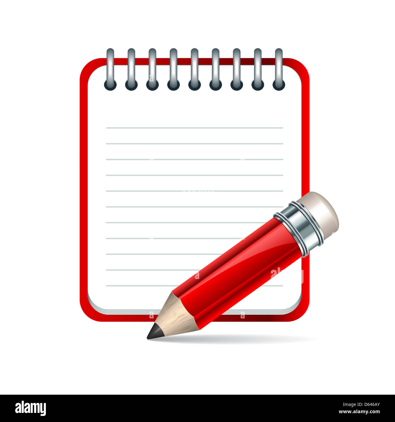 pencil and notepad icon Stock Photo Alamy
