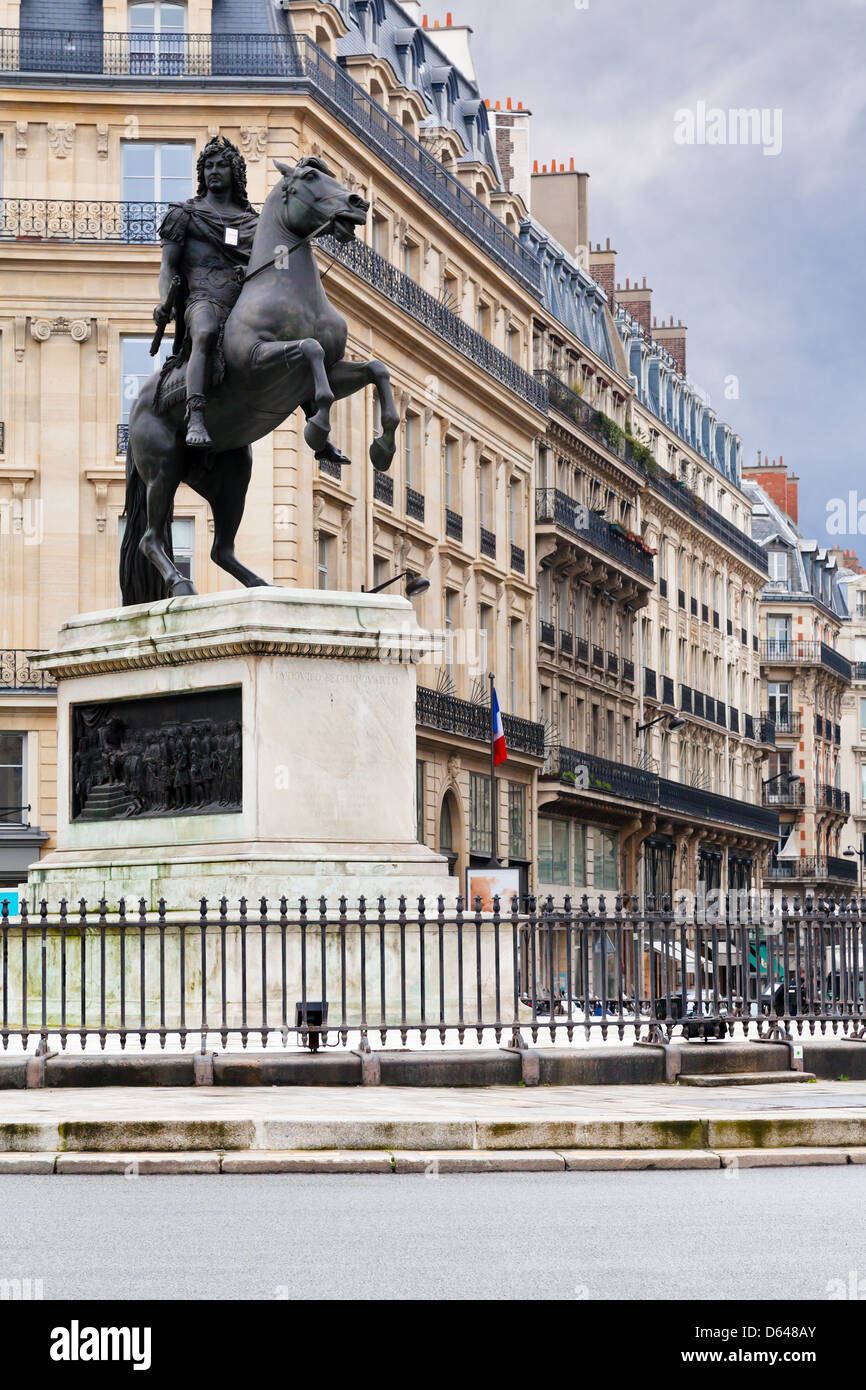 statue of Louis xiv at Place des Victoires, Paris Stock Photo