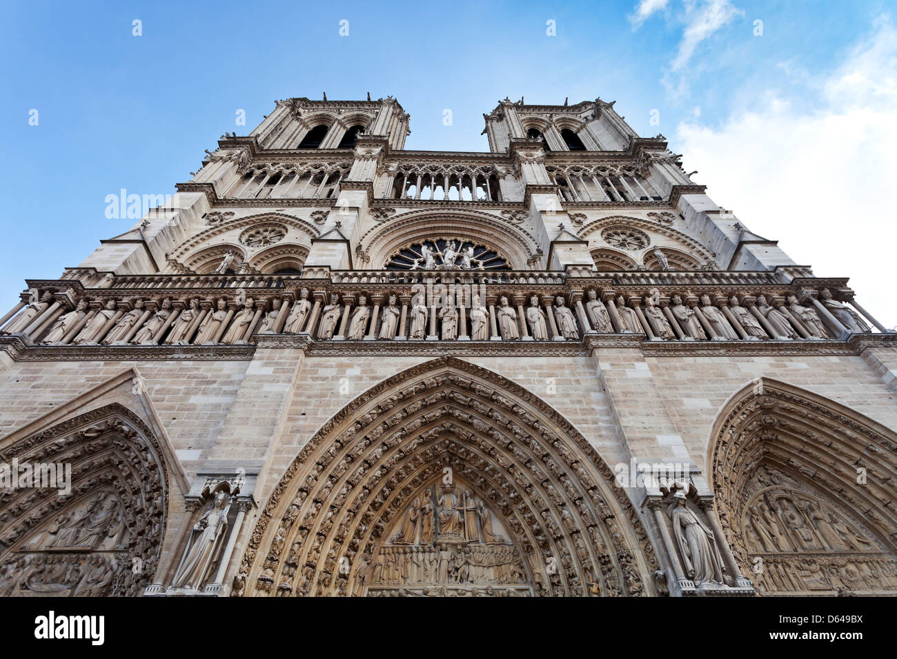 Facade Of Notre-Dame De Paris Cathedral Stock Photo - Alamy