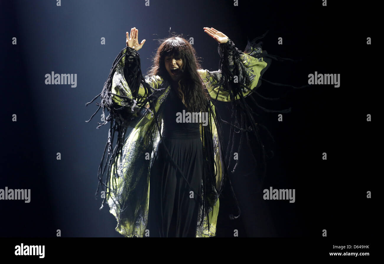 Loreen representing Sweden performs during the 1st rehearsal for the 2nd semi-final of the Eurovision Song Contest 2012 in Baku, Azerbaijan, 23 May 2012. The final of the 57th Eurovision Song Contest takes place on 26 May 2012. Photo: Joerg Carstensen  +++(c) dpa - Bildfunk+++ Stock Photo