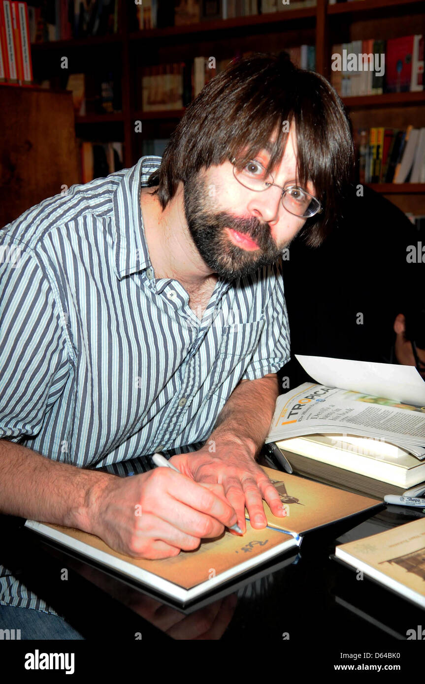 Author Joe Hill signs copies of his new book 'Horns' at Books & Books. Hill, born Joseph Hillstrom King, is the son of horror Stock Photo