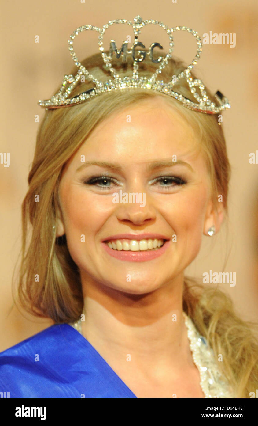 Natalia Prokopenko from Russia smiles after winnning the Miss Euro 2012 ...