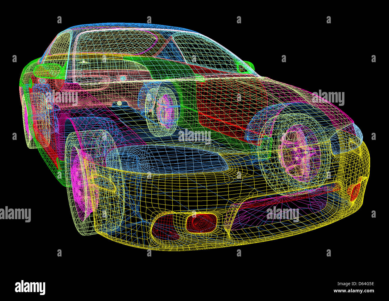 Computer-aided design of a car Stock Photo