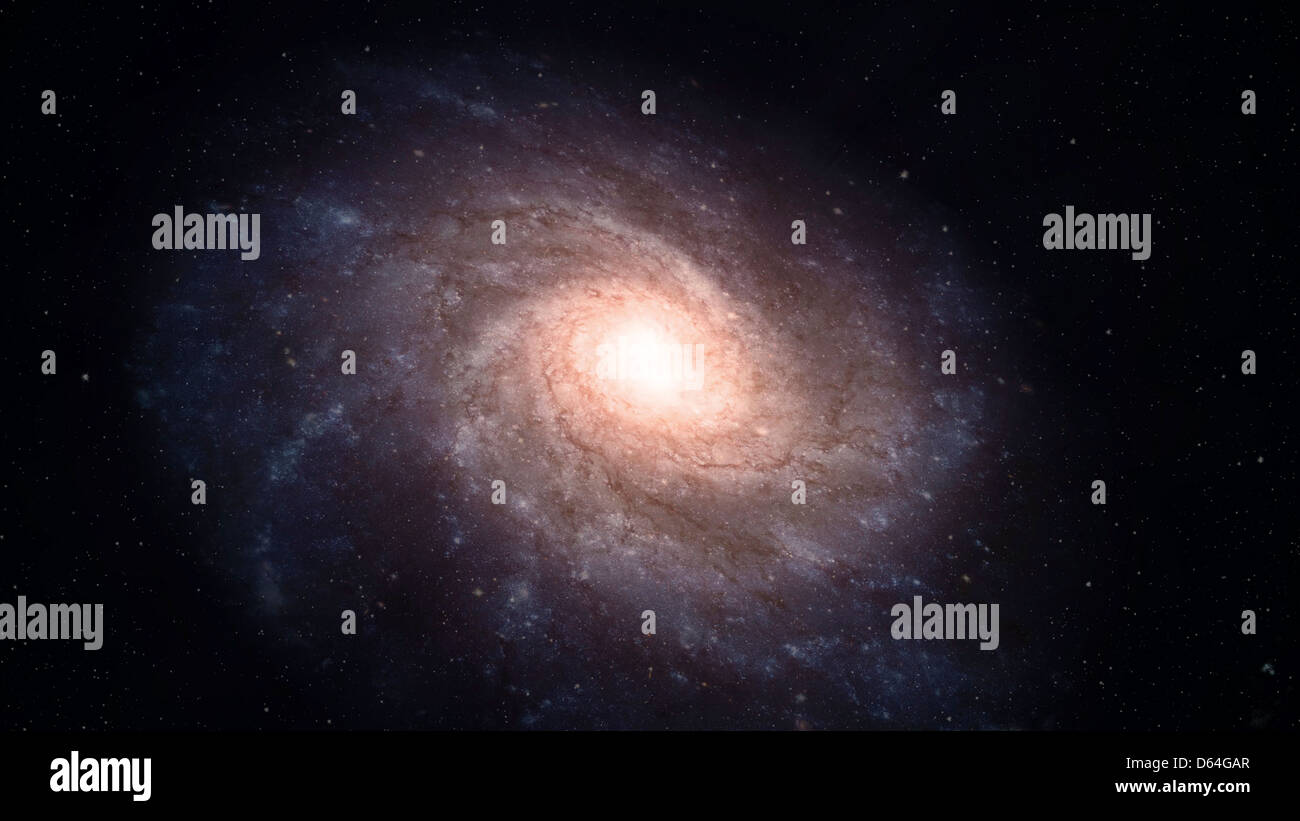 Spiral galaxy, artwork Stock Photo