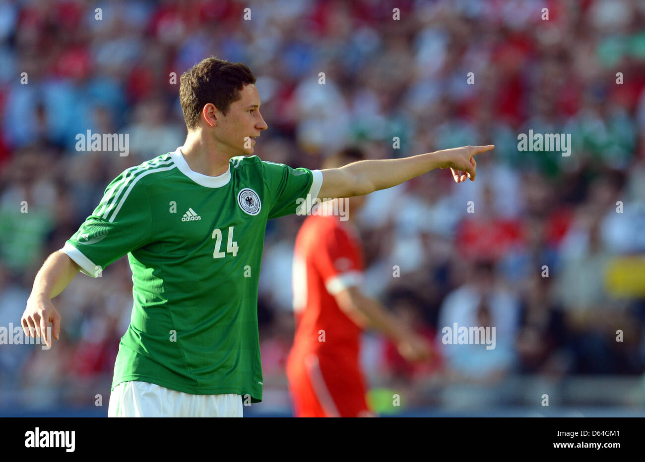Germany's Julian Draxler gestures during the international friendly soccer match Switzerland vs Germany at the St. Jakob-Park stadium in Basel, Switzerland, 26 May 2012. Switzerland won 5:3. Photo: Andreas Gebert dpa Stock Photo