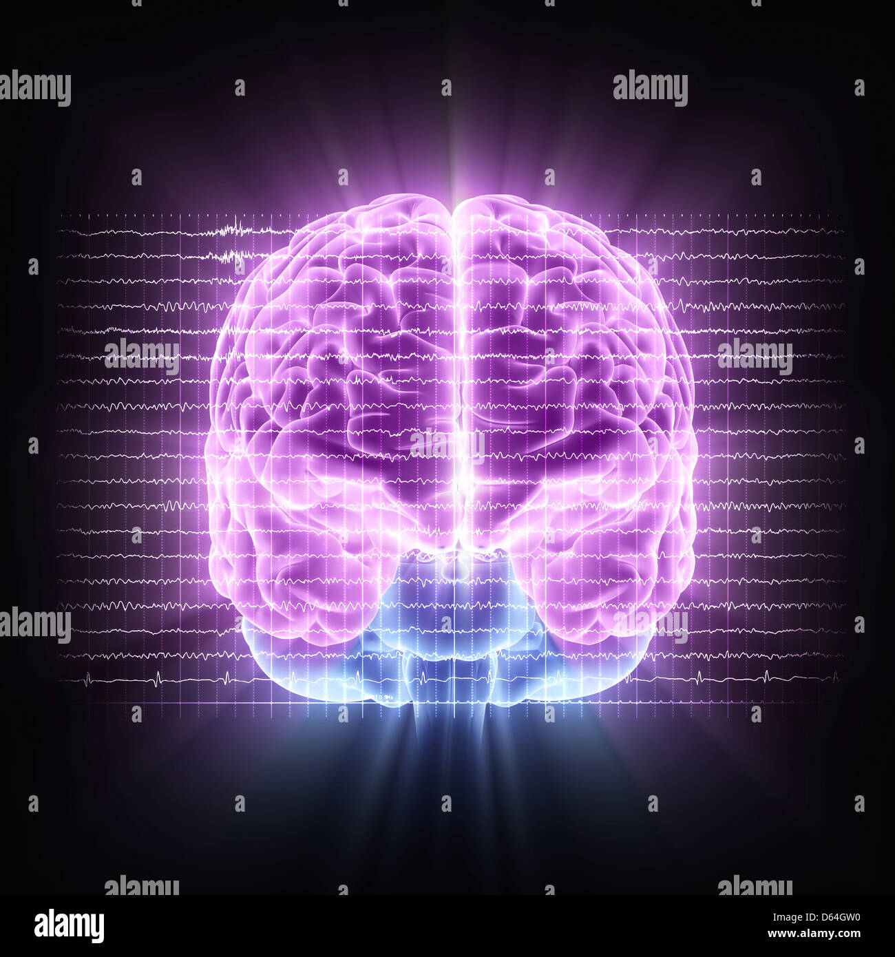 Brain activity, artwork Stock Photo